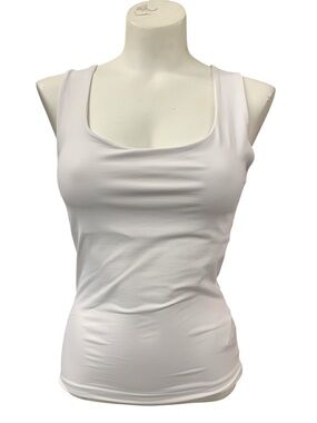 Zara White Scoop Neck Tank Top Size M
